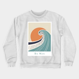 Minimal Retro Vintage Sweeping Wave at Sunset Crewneck Sweatshirt